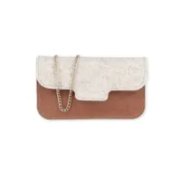 Hand-Umhängetasche Tybbke Clutch - Filz-Leder 21 x 12 x 3 cm