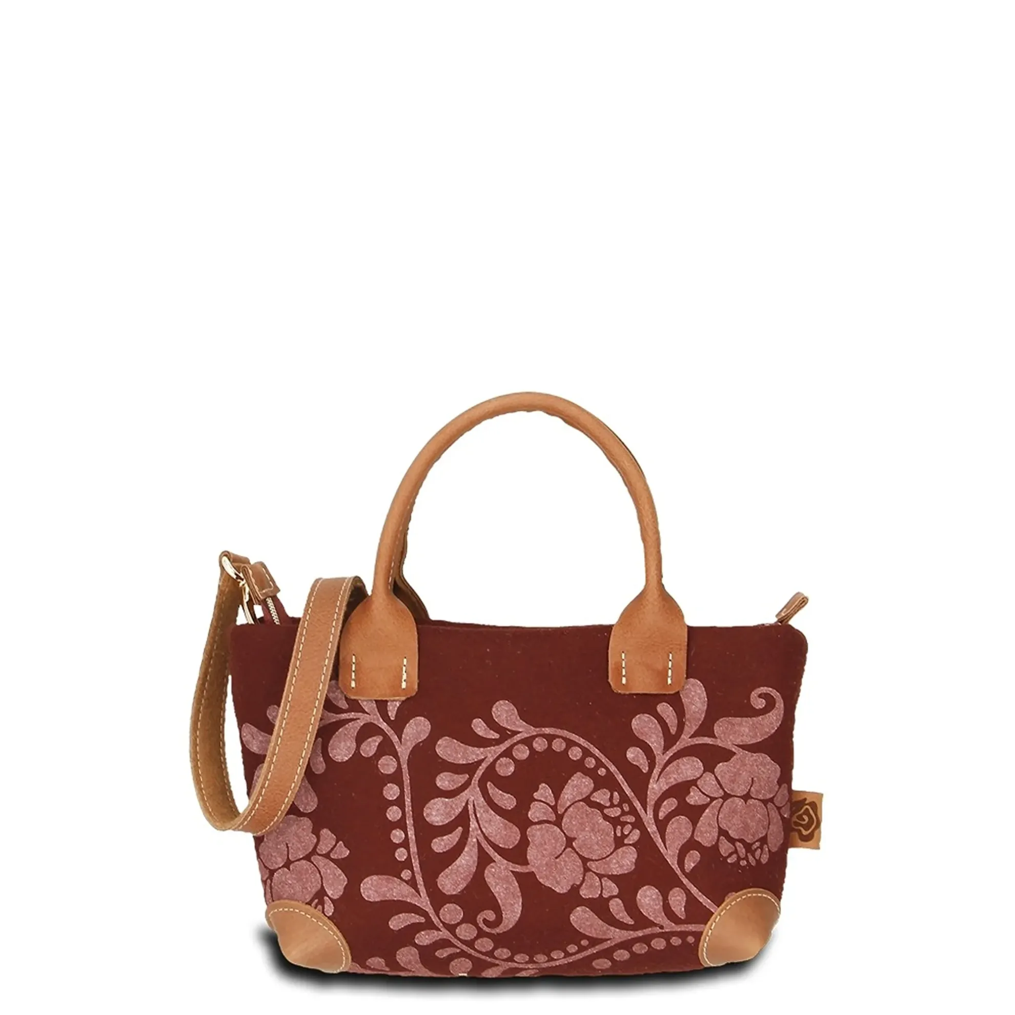 Hand-Umhängetasche SWANY XS - Filz-Leder 22 x 16 x 9 cm