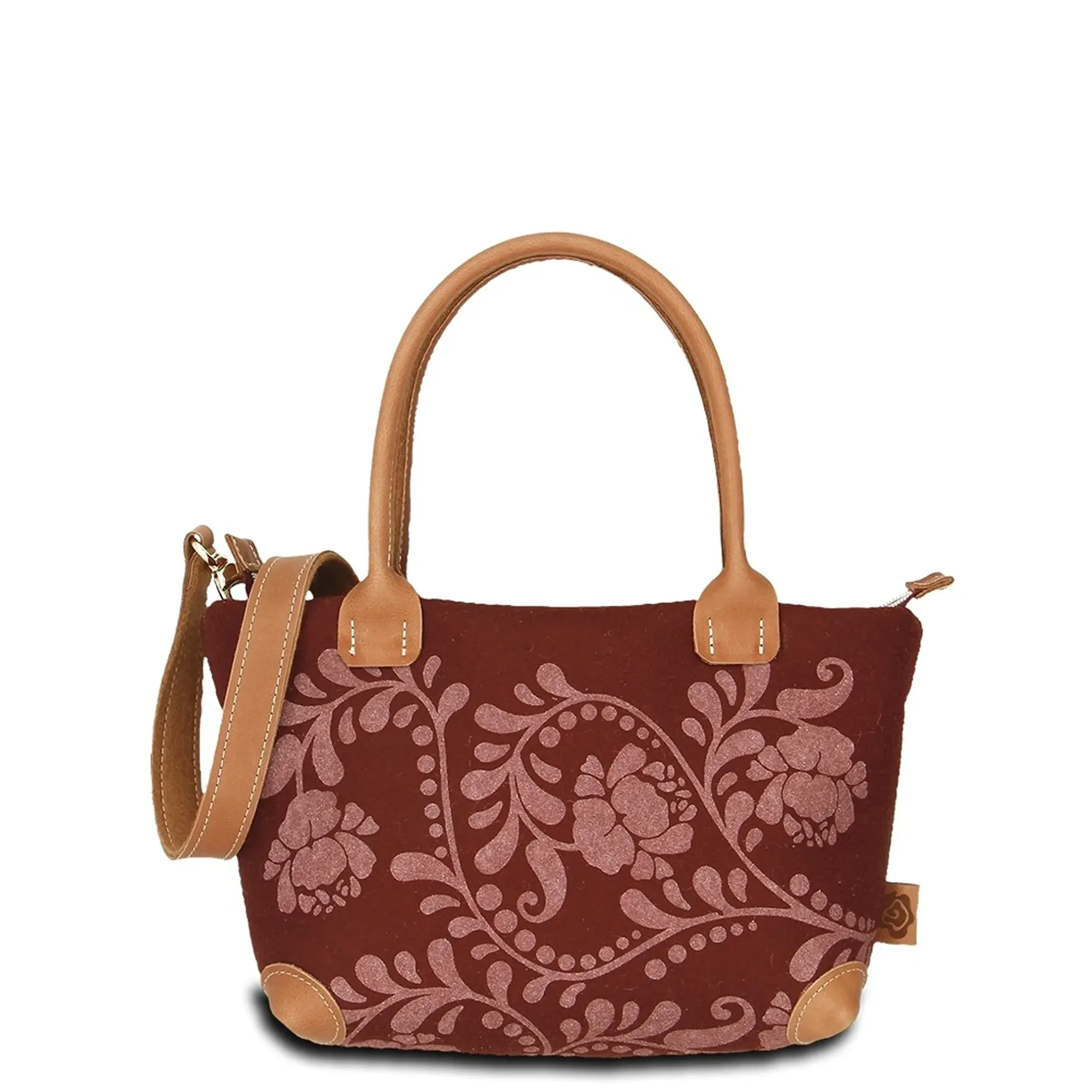 Hand-Umhängetasche SWANY M - Filz-Leder 25 x 21 x 11 cm