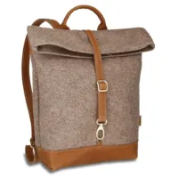 Rucksack Matz - Filz-Leder 27-36 x 38 x 10 cm