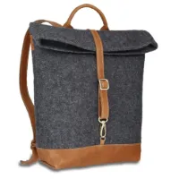 Rucksack Matz - Filz-Leder 27-36 x 38 x 10 cm