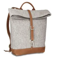 Rucksack Matz - Filz-Leder 27-36 x 38 x 10 cm