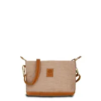 Umhängetasche KARLIE LUSH - Leinen-Leder 24-27 x 17 x 6 cm
