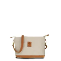 Umhängetasche KARLIE LUSH - Leinen-Leder 24-27 x 17 x 6 cm