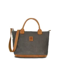 Hand-Umhängetasche KARLIE LUSH - Leinen-Leder 26-35 x 22 x 10 cm