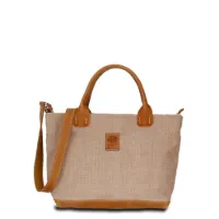 Hand-Umhängetasche KARLIE LUSH - Leinen-Leder 26-35 x 22 x 10 cm