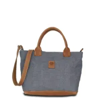 Hand-Umhängetasche KARLIE LUSH - Leinen-Leder 26-35 x 22 x 10 cm