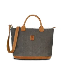 Hand-Umhängetasche KARLIE LUSH - Leinen-Leder 30-39 x 26 x 10 cm