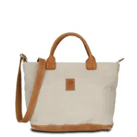 Hand-Umhängetasche KARLIE LUSH - Leinen-Leder 30-39 x 26 x 10 cm