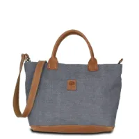 Hand-Umhängetasche KARLIE LUSH - Leinen-Leder 30-39 x 26 x 10 cm