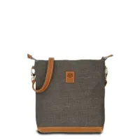 Umhängetasche KARLIE LUSH - Leinen-Leder 24-27 x 27 x 6 cm