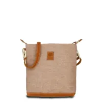 Umhängetasche KARLIE LUSH - Leinen-Leder 24-27 x 27 x 6 cm