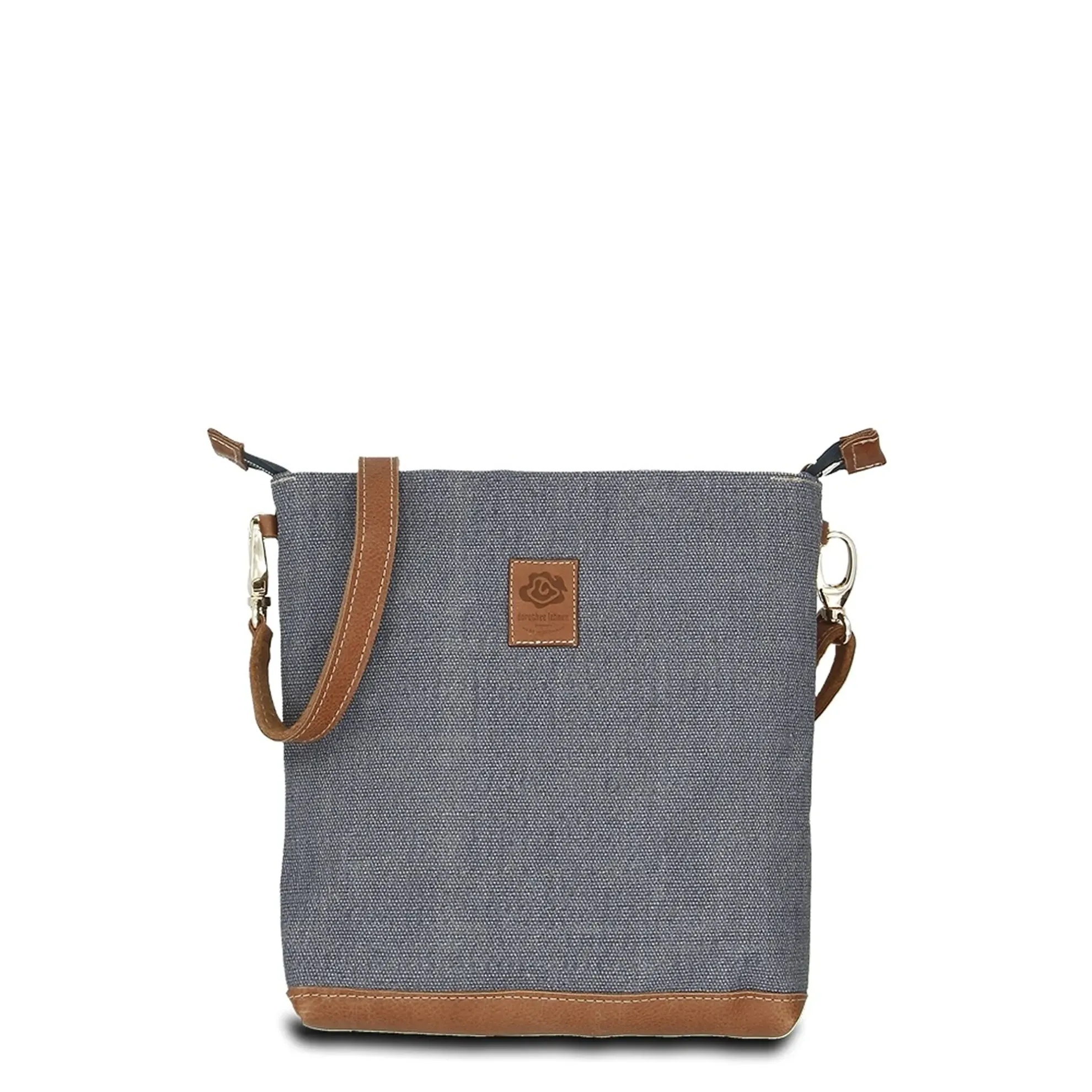 Umhängetasche KARLIE LUSH - Leinen-Leder 24-27 x 27 x 6 cm