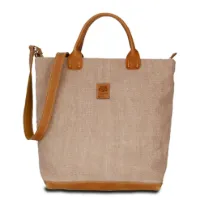 Hand-Umhängetasche KARLIE LUSH - Leinen-Leder 30-39 x 34 x 10 cm