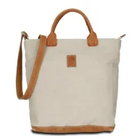 Hand-Umhängetasche KARLIE LUSH - Leinen-Leder 30-39 x 34 x 10 cm