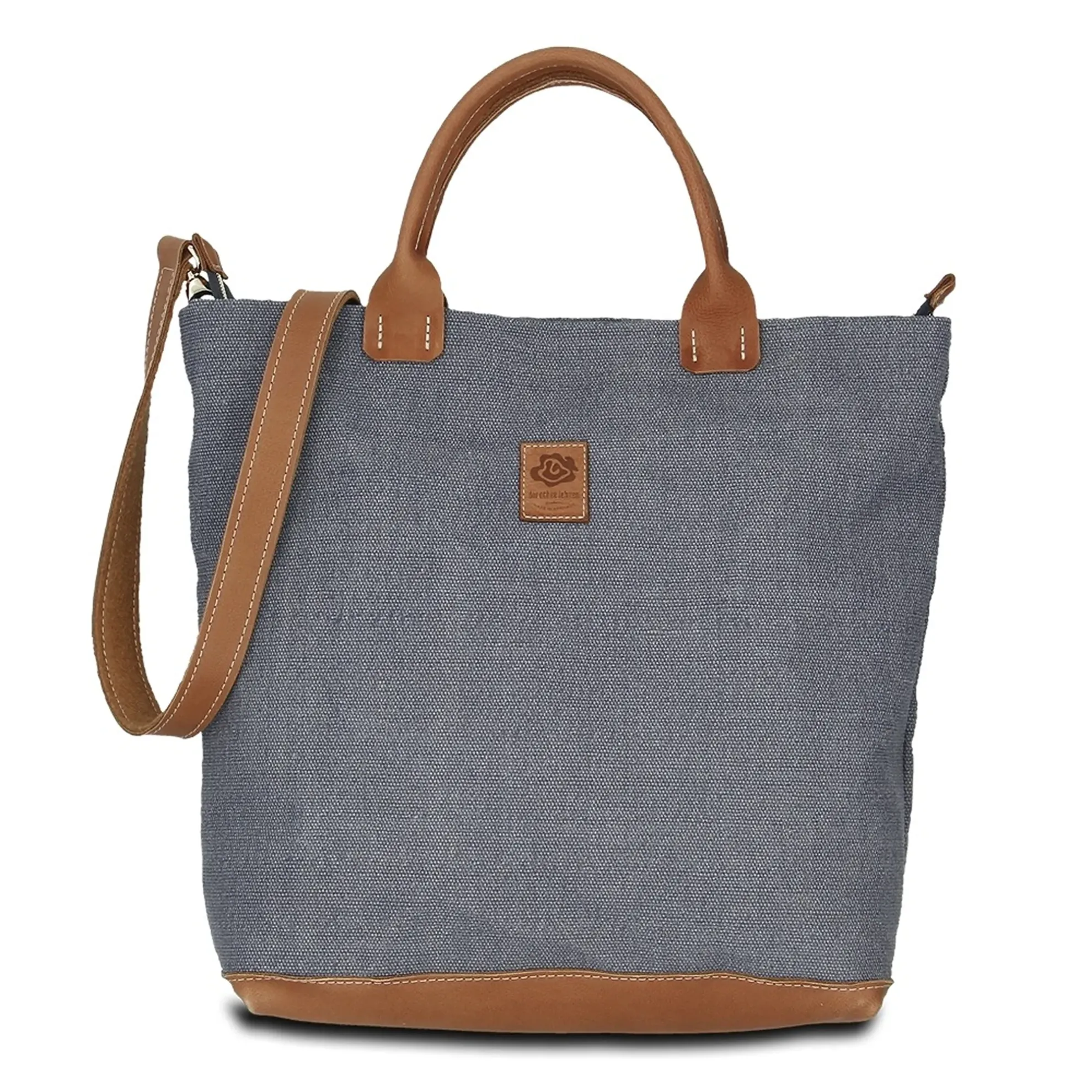 Hand-Umhängetasche KARLIE LUSH - Leinen-Leder 30-39 x 34 x 10 cm