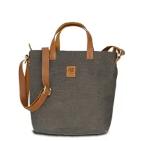 Hand-Umhängetasche KARLIE LIGHT - Leinen-Leder 25-34 x 30 x 10 cm