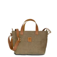 Hand-Umhängetasche KARLIE LIGHT - Leinen-Leder 26-33 x 22 x 10 cm