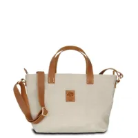 Hand-Umhängetasche KARLIE LIGHT - Leinen-Leder 26-33 x 22 x 10 cm
