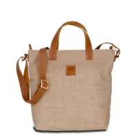 Hand-Umhängetasche KARLIE LIGHT - Leinen-Leder 25-34 x 30 x 10 cm