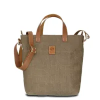 Hand-Umhängetasche KARLIE LIGHT - Leinen-Leder 25-34 x 30 x 10 cm