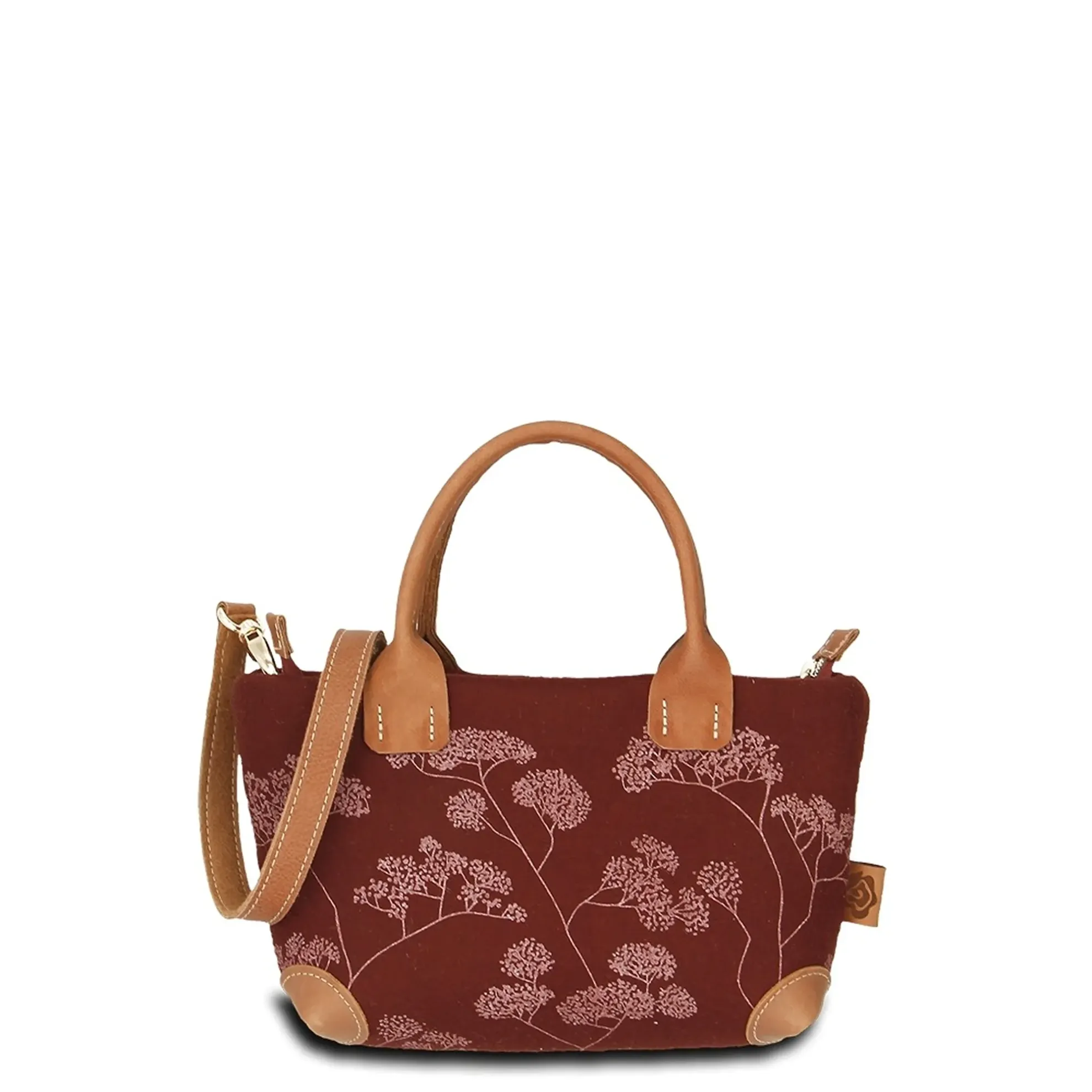 Hand-Umhängetasche JOANA XS - Filz-Leder 22 x 16 x 9 cm