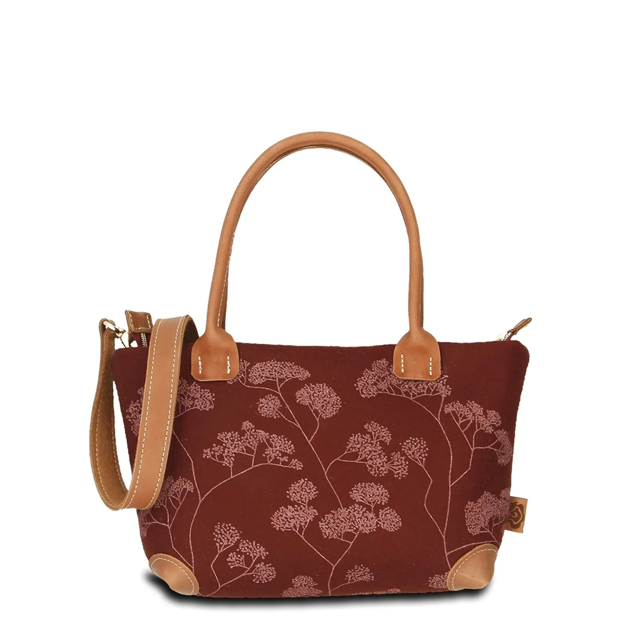 Hand-Umhängetasche JOANA M - Filz-Leder 25 x 21 x 11 cm