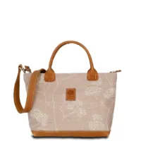 Hand-Umhängetasche JOANA lush-hip - Leinen-Leder 26-35 x 22 x 10 cm