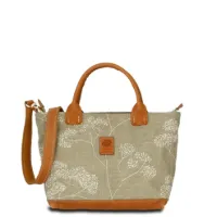 Hand-Umhängetasche JOANA lush-hip - Leinen-Leder 26-35 x 22 x 10 cm
