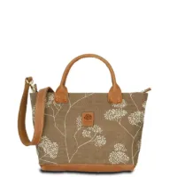 Hand-Umhängetasche JOANA lush-hip - Leinen-Leder 26-35 x 22 x 10 cm
