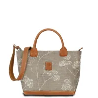 Hand-Umhängetasche JOANA lush-hip - Leinen-Leder 26-35 x 22 x 10 cm