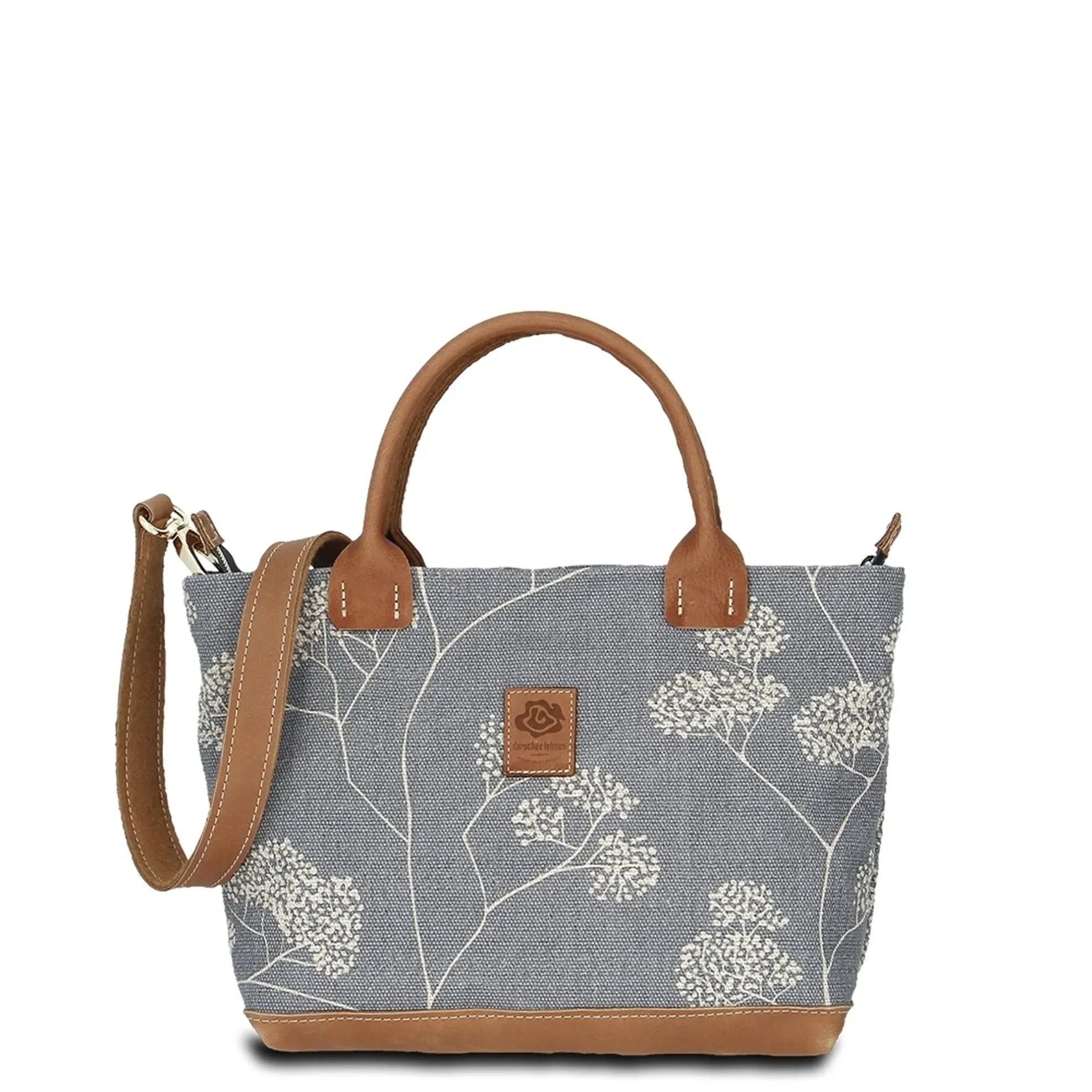 Hand-Umhängetasche JOANA lush-hip - Leinen-Leder 26-35 x 22 x 10 cm