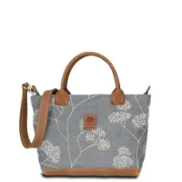 Hand-Umhängetasche JOANA lush-hip - Leinen-Leder 26-35 x 22 x 10 cm