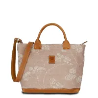 Hand-Umhängetasche JOANA lush-go - Leinen-Leder 30-39 x 26 x 10 cm