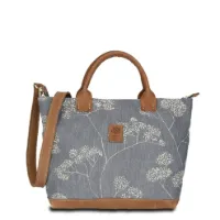 Hand-Umhängetasche JOANA lush-go - Leinen-Leder 30-39 x 26 x 10 cm