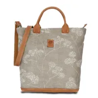 Hand-Umhängetasche JOANA lush-daily - Leinen-Leder 30-39 x 34 x 10 cm