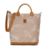 Hand-Umhängetasche JOANA lush-daily - Leinen-Leder 30-39 x 34 x 10 cm