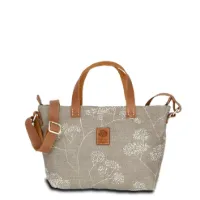 Hand-Umhängetasche JOANA light hip - Leinen-Leder 25-33 x 22 x 10 cm