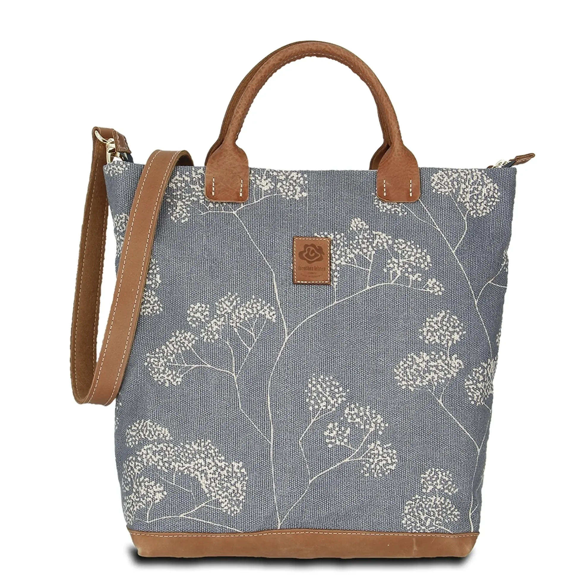 Hand-Umhängetasche JOANA lush-daily - Leinen-Leder 30-39 x 34 x 10 cm