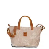Hand-Umhängetasche JOANA light hip - Leinen-Leder 25-33 x 22 x 10 cm