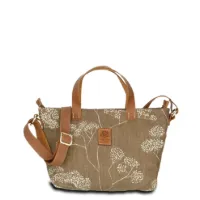Hand-Umhängetasche JOANA light hip - Leinen-Leder 25-33 x 22 x 10 cm