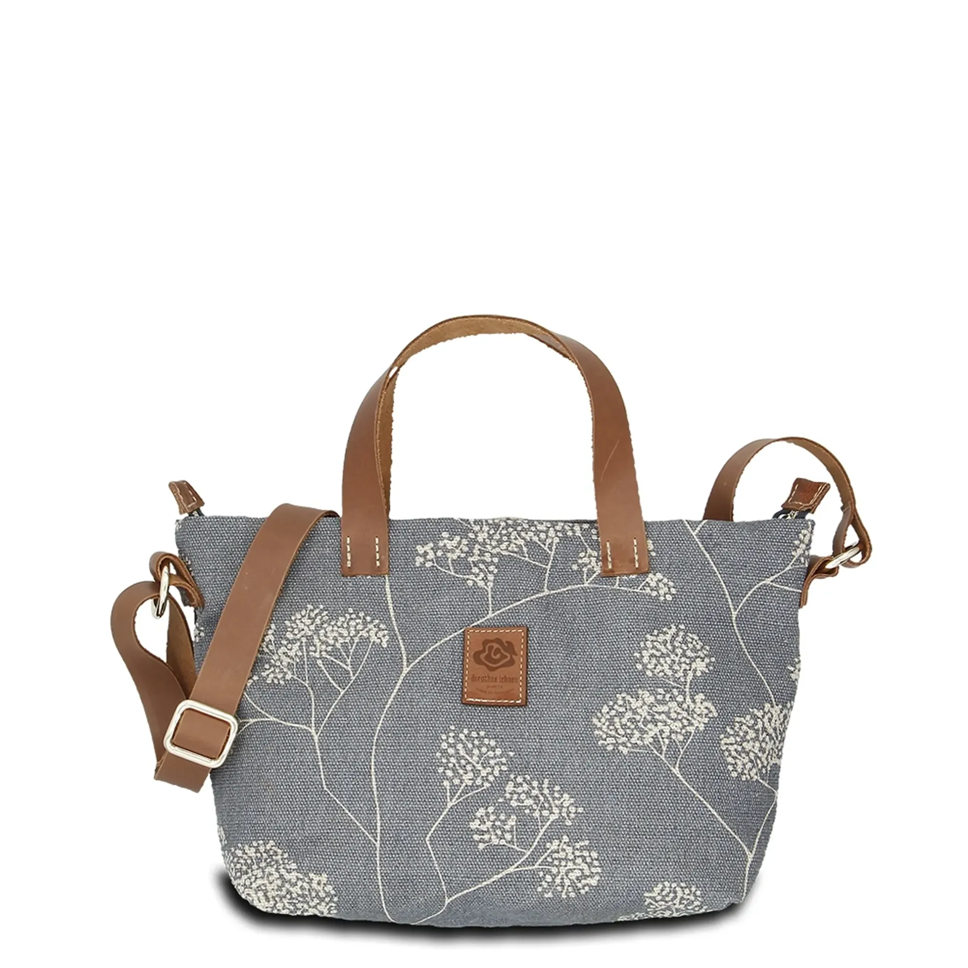 Hand-Umhängetasche JOANA light hip - Leinen-Leder 25-33 x 22 x 10 cm