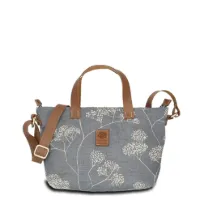 Hand-Umhängetasche JOANA light hip - Leinen-Leder 25-33 x 22 x 10 cm