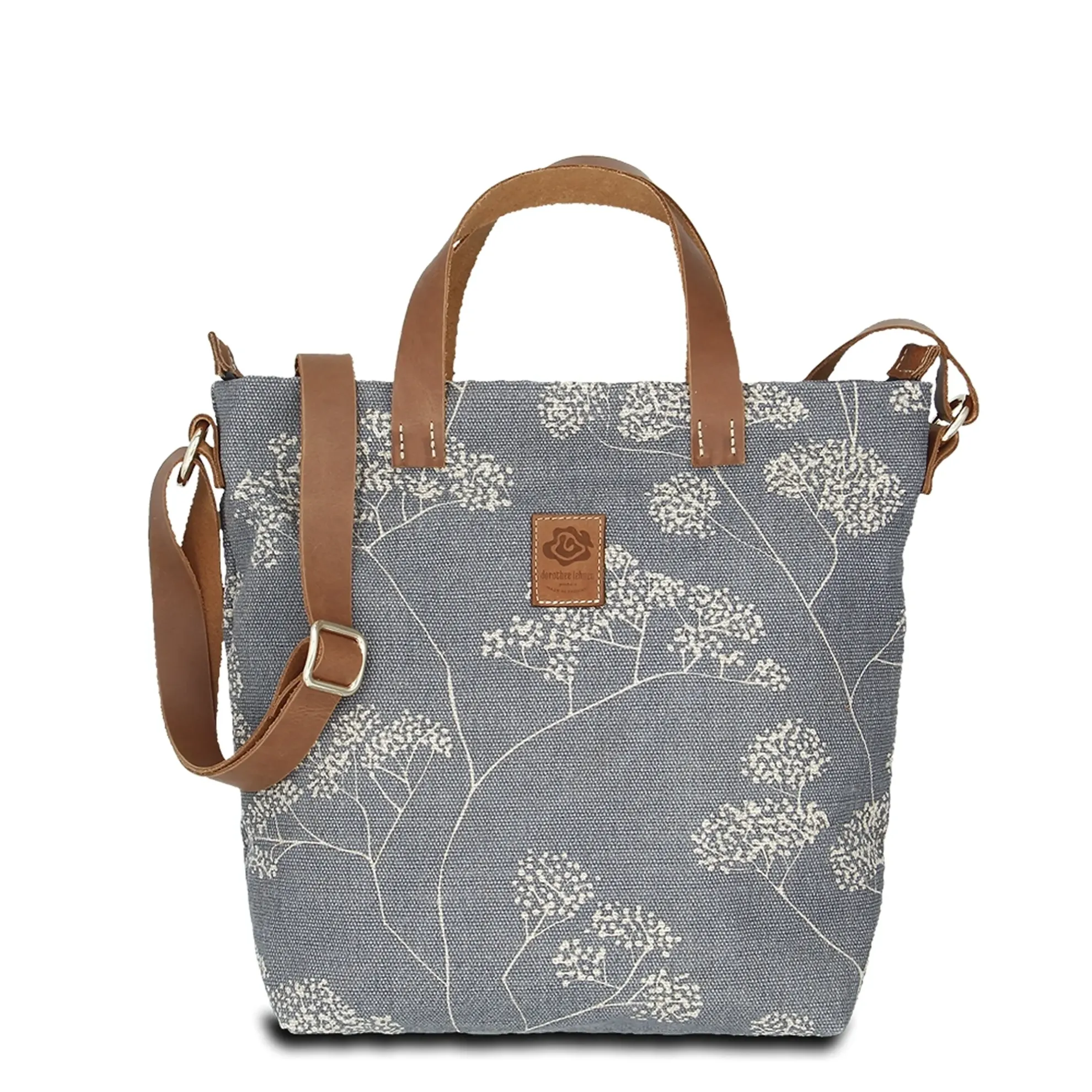 Hand-Umhängetasche JOANA light - Leinen-Leder 25-34 x 30 x 10 cm