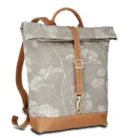Rucksack JOANA backpack - Leinen-Leder 27-36 x 38 x 10 cm