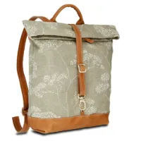 Rucksack JOANA backpack - Leinen-Leder 27-36 x 38 x 10 cm