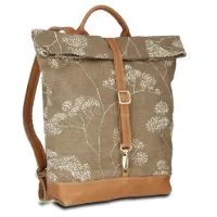 Rucksack JOANA backpack - Leinen-Leder 27-36 x 38 x 10 cm