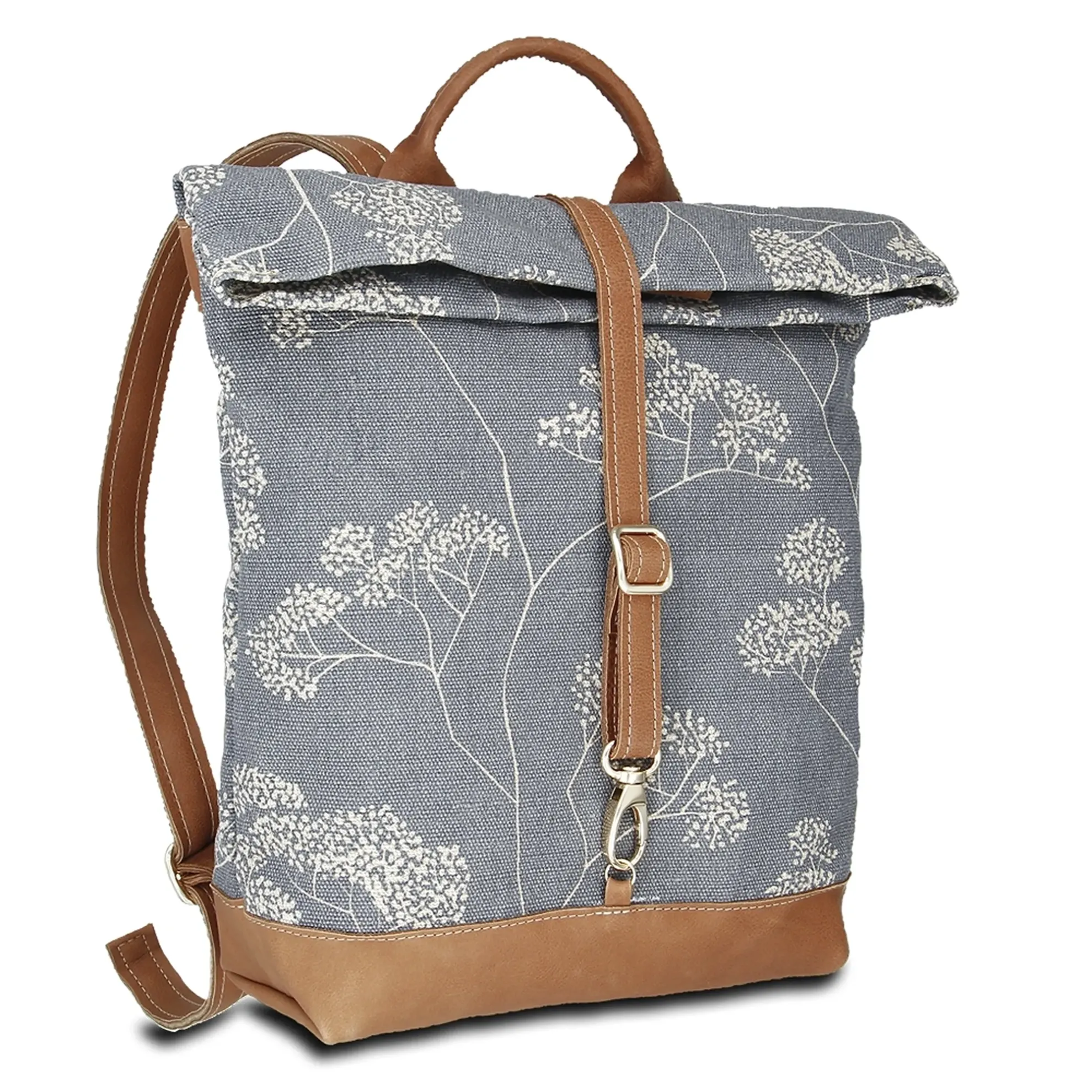 Rucksack JOANA backpack - Leinen-Leder 27-36 x 38 x 10 cm