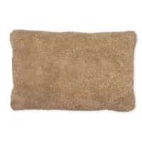Wollekissen BENNY - Schaffell/Leinen 59 x 40 cm